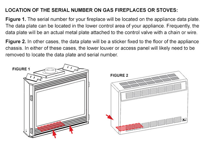 Gas Fireplaces, Inserts and Stoves Serial Numbers