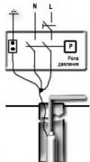 Рисунок 1. Схема подключения погружного насоса через реле давления