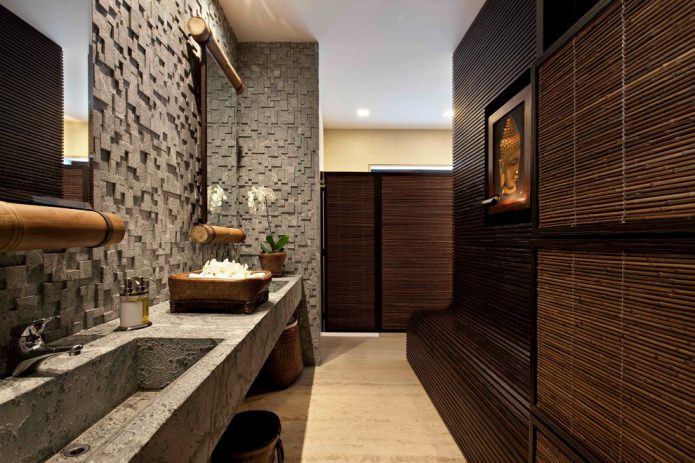 Бамбуковые панели в ванной