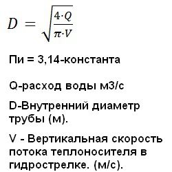 расчет диаметра гидравлического разделителя