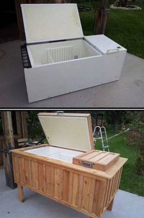 Ящик для охлаждения напитков из старого холодильника