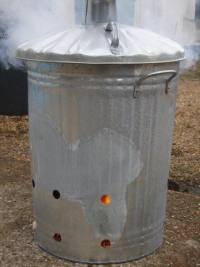 smoke firing in a dustbin
