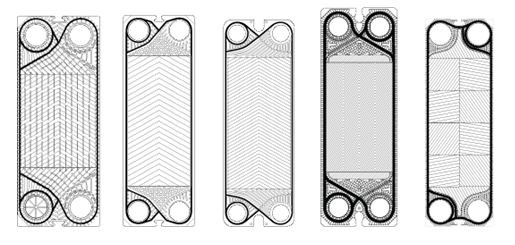 виды пластин пластинчатого теплообменника